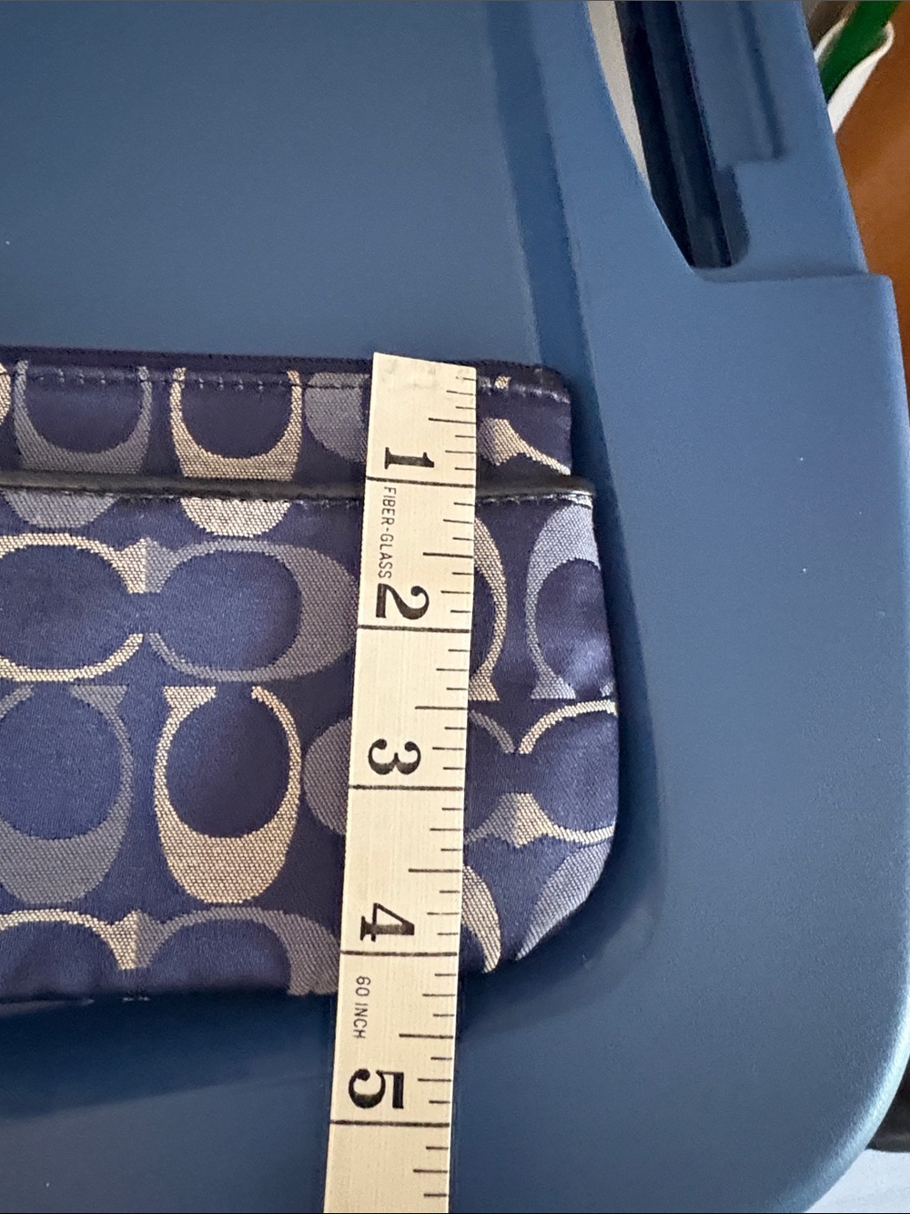 Coach Navy and Khaki Signature C Wristlet - Picture 9 of 10